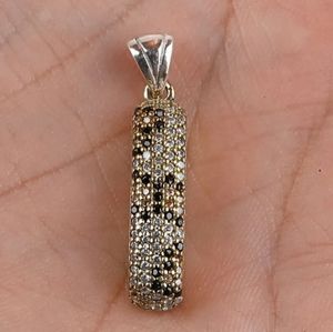 TURKISH TOPAZ .925 SILVER & BRONZE PENDANT